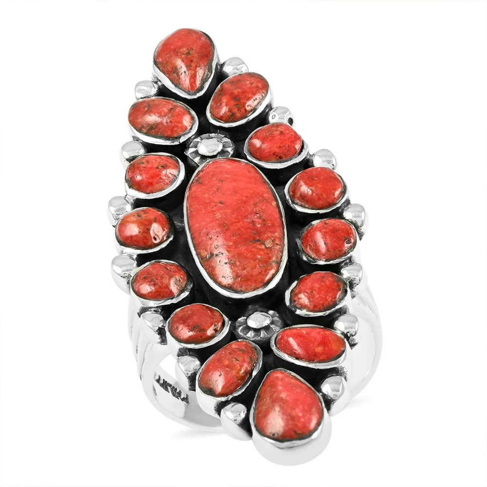 🔥PRICE DROP🔥NWT ARTISAN CRAFTED FIRE CORAL RING IN STERLING SILVER SZ 8.0
